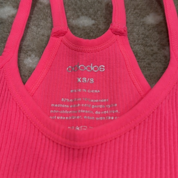 Bundle (2) Ododos Vibrant Pink and Yellow Ribbed Tank Tops. Size XS - Picture 6 of 9